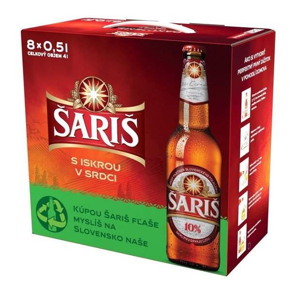 PIVO ŠARIŠ 10% 8x0.5l MULTIBALENIE PIVO ŠARIŠ 10% 8x0.5l MULTIBALENIE