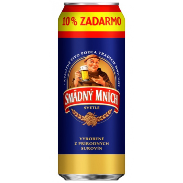 PIVO SMÄDNÝ MNÍCH 10% 0.5l + 10% ZDARMA PLECH VRATNÝ OBAL 