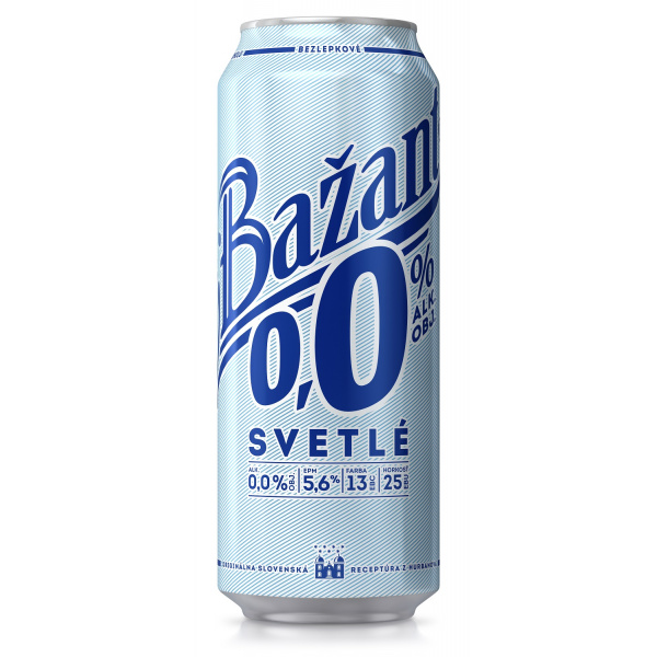 PIVO ZLATÝ BAŽANT 0,0% 0.5l PLECH VRATNÝ OBAL