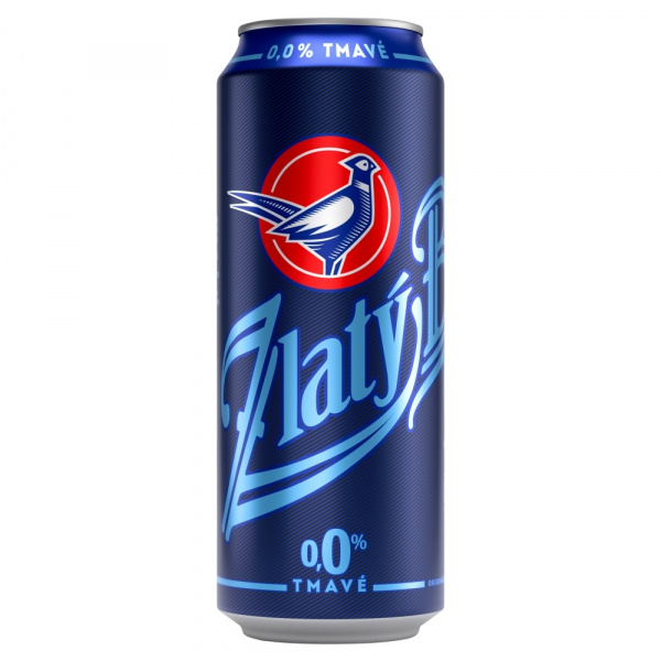 PIVO ZLATÝ BAŽANT 0,0% TMAVÉ 0.5l PLECH VRATNÝ OBAL BEZ LEPKU