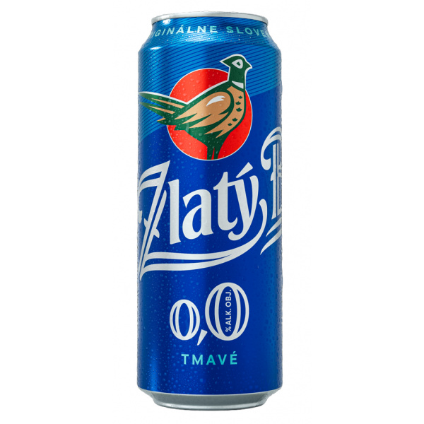 PIVO ZLATÝ BAŽANT 0,0% TMAVÉ 0.5l PLECH VRATNÝ OBAL BEZ LEPKU