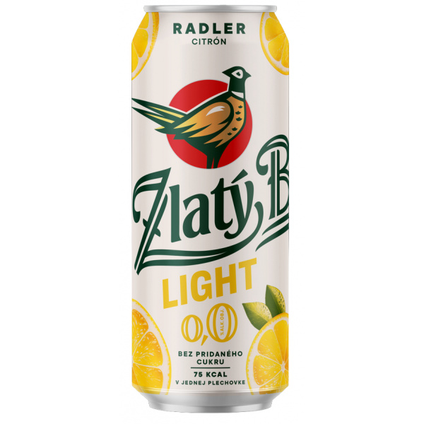 PIVO ZLATÝ BAŽANT RADLER 0,0% EXTRA SVIEŽI CITRÓN 0.5l PLECH VRATNÝ OBAL