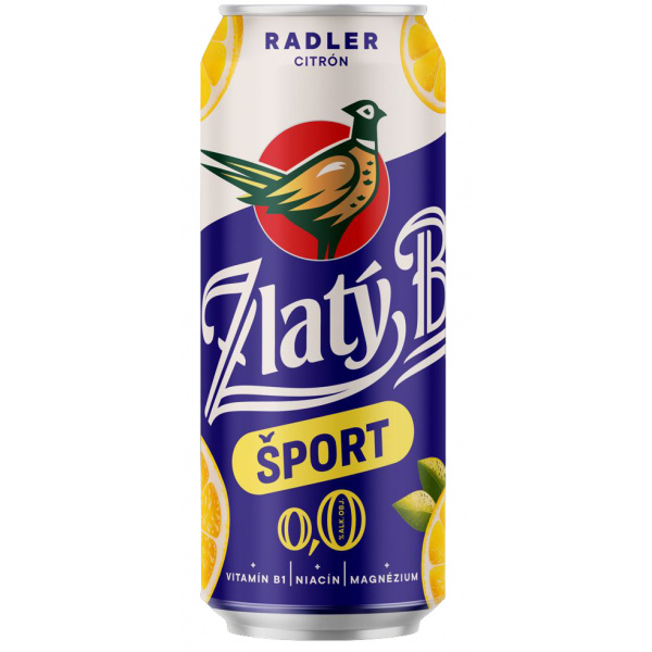 PIVO ZLATÝ BAŽANT RADLER 0,0% ŠPORT CITRÓN 0.5l PLECH VRATNÝ OBAL