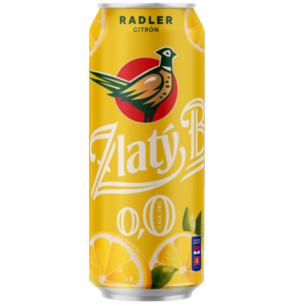 PIVO ZLATÝ BAŽANT RADLER CITRÓN 0,0% 0.5l PLECH VRATNÝ OBAL