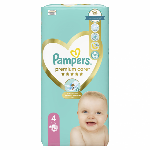 PLIENKY PAMPERS PREMIUM CARE S4 9-14kg 52ks