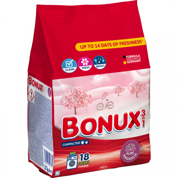 PRÁŠOK PRACÍ BONUX COLOR PURE MAGNOLIA 1.17kg 18PD