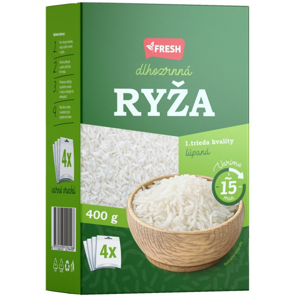 RYŽA VARNÉ VRECKÁ DLHOZRNNÁ 4x100g FRESH