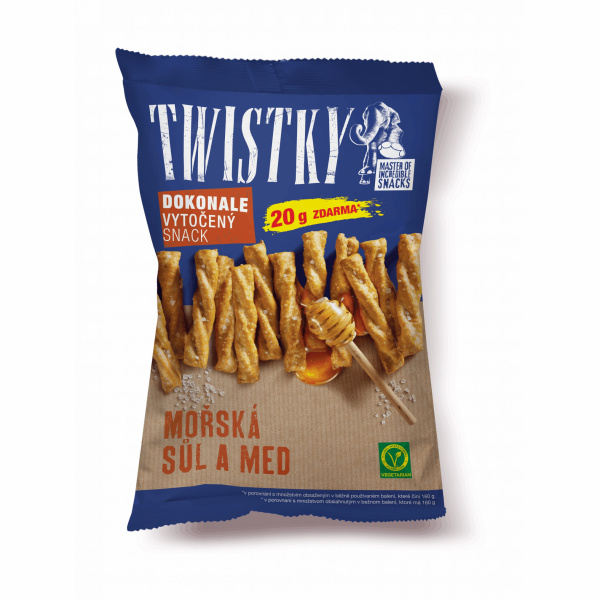 SNACK SLANÝ TWISTKY PEČENÉ & MORSKÁ SOĽ-MED 180g