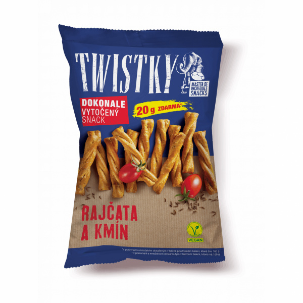 SNACK SLANÝ TWISTKY PEČENÉ & PARADAJKY A RASCA 180g SNACK SLANÝ TWISTKY PEČENÉ & PARADAJKY A RASCA 180g