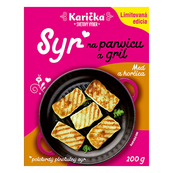 SYR KARIČKA NA PANVICU A GRIL TYPU HALLOUMI MED A HORČICA 200g