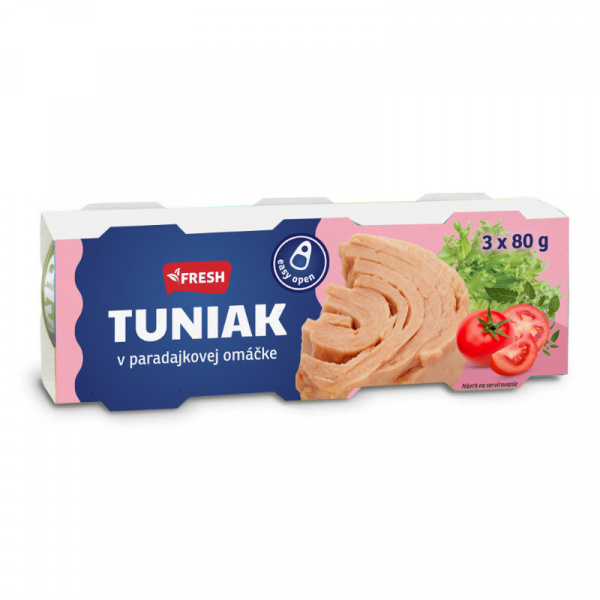 TUNIAK V PARADAJKOVEJ OMÁČKE 3x80g / PP 168g FRESH