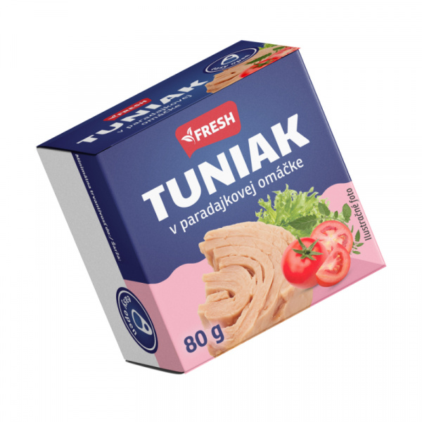 TUNIAK V PARADAJKOVEJ OMÁČKE 80g / PP 52g FRESH TUNIAK V PARADAJKOVEJ OMÁČKE 80g / PP 52g FRESH