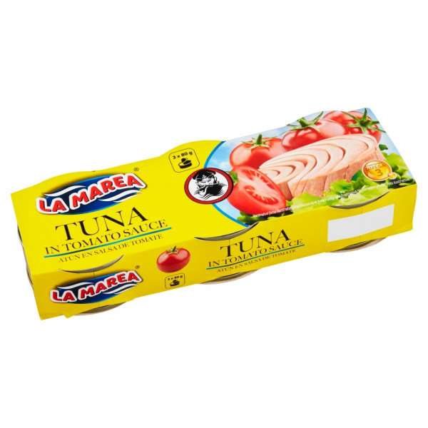 TUNIAK V PARADAJKOVEJ OMÁČKE CELÝ 3x80g / PP 156g EO LA MAREA