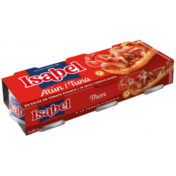 TUNIAK V PIKANTNEJ PARADAJKOVEJ OMÁČKE CELÝ 3x80g / PP 156g EO ISABEL
