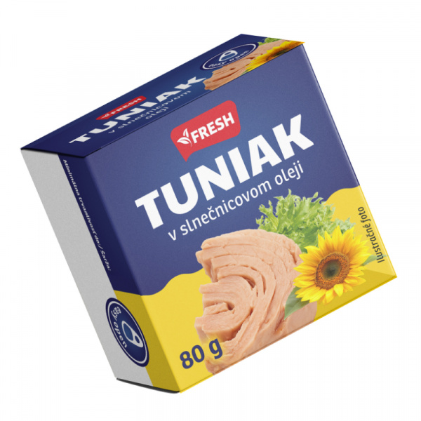 TUNIAK V SLNEČNICOVOM OLEJI 80g / PP 52g FRESH