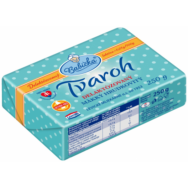 TVAROH DELAKTÓZOVANÝ MÄKKÝ HRUDKOVITÝ 250g BABIČKA