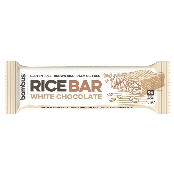 TYČINKA RYŽOVÁ RICE BAR WHITE CHOCOLATE 18g BOMBUS TYČINKA RYŽOVÁ RICE BAR WHITE CHOCOLATE 18g BOMBUS