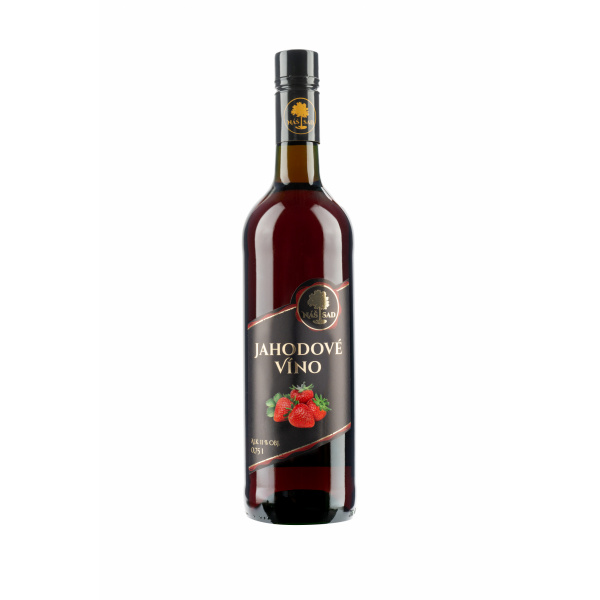 VÍNO OVOCNÉ JAHODOVÉ 0.75l POLOSLADKÉ NÁŠ SAD