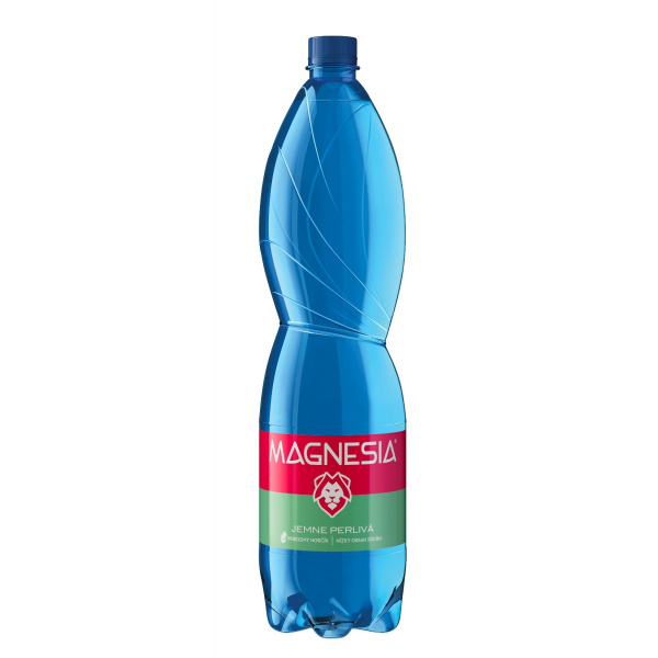 VODA MINERÁLNA MAGNESIA PERLIVÁ 1.5l PET, JEMNE PERLIVÁ
