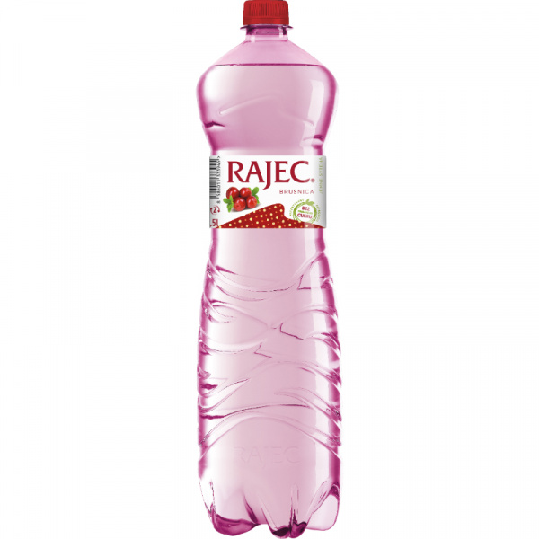VODA PRAMENITÁ RAJEC BRUSNICA JEMNE SÝTENÁ 1.5l PET VRATNÝ OBAL