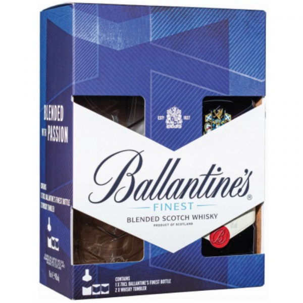 WHISKY BALLANTINES FINEST 40% 0.7l + 2 POHÁRE